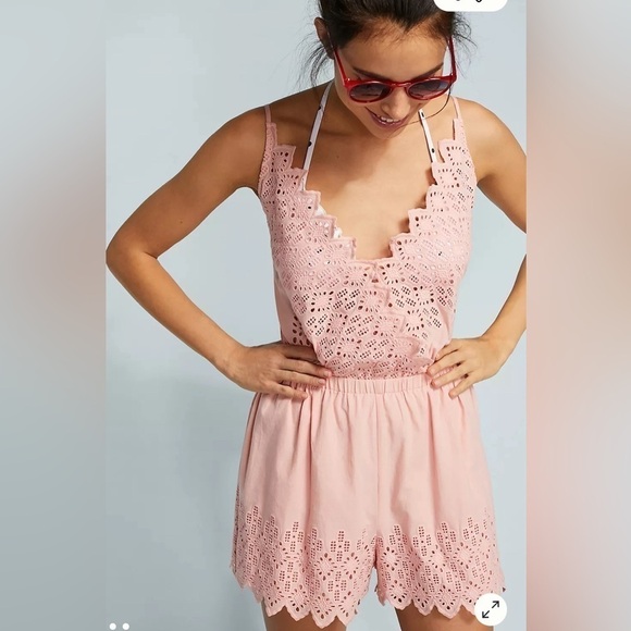 Seafolly Eyelet Pink Romper - Picture 1 of 6
